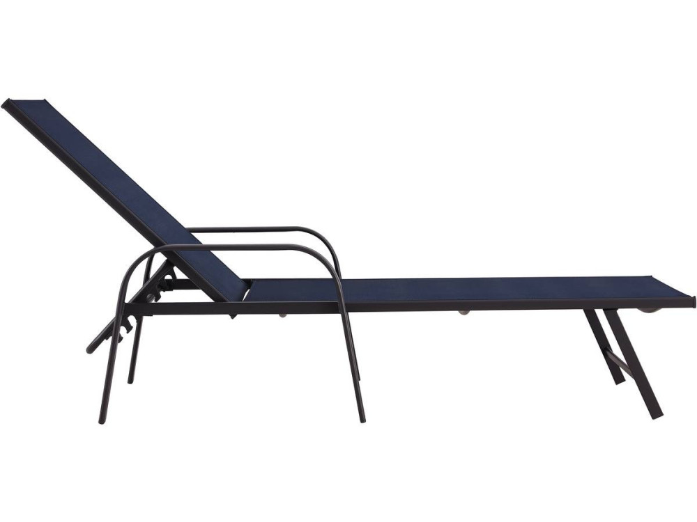 Ligbed set 2 ligstoelen metaal "Farniente" - Blauw donkerblauw