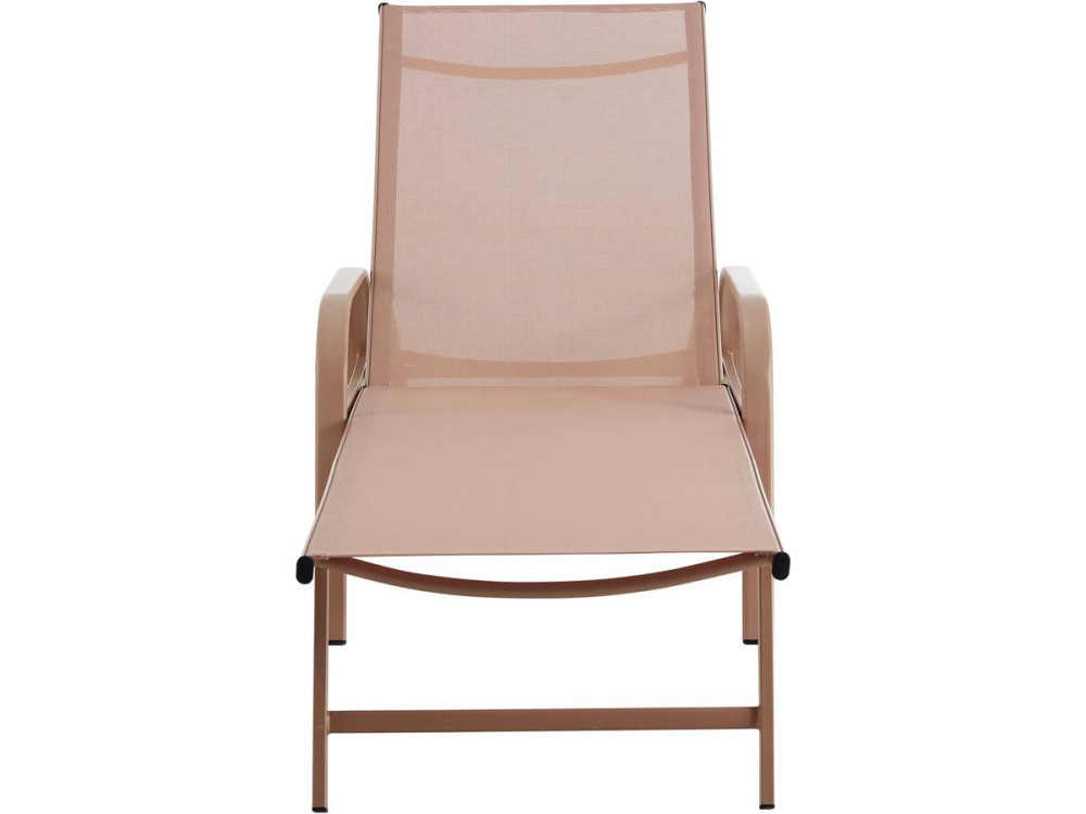 Ligbed set 2 ligstoelen metaal "Farniente" - Bruin - kastanjebruin