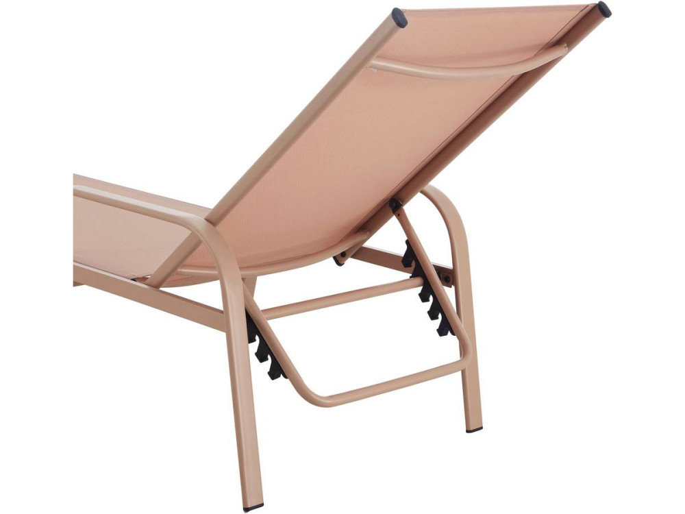 Ligbed set 2 ligstoelen metaal "Farniente" - Bruin - kastanjebruin