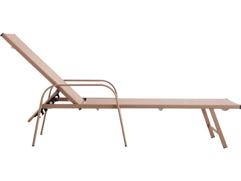 Ligbed set 2 ligstoelen metaal "Farniente" - Bruin - kastanjebruin