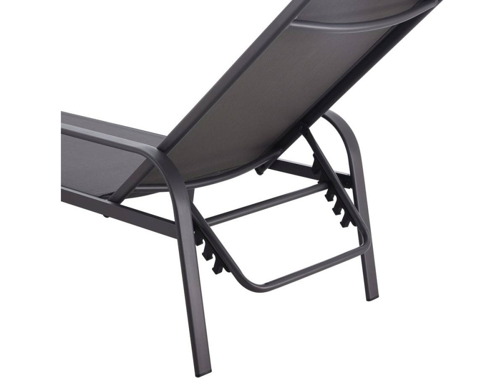 Ligbed set 2 ligstoelen metaal "Farniente"- Grijs
