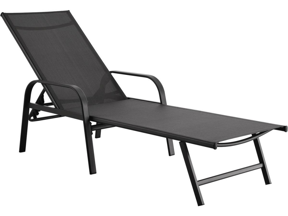 Ligbed set 2 ligstoelen metaal "Farniente"- Grijs