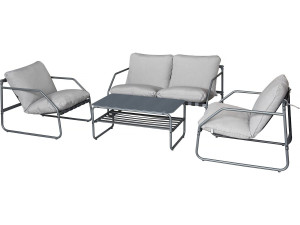 Metalen tuinset "Sora" met kussens - 4 zits - Grijs