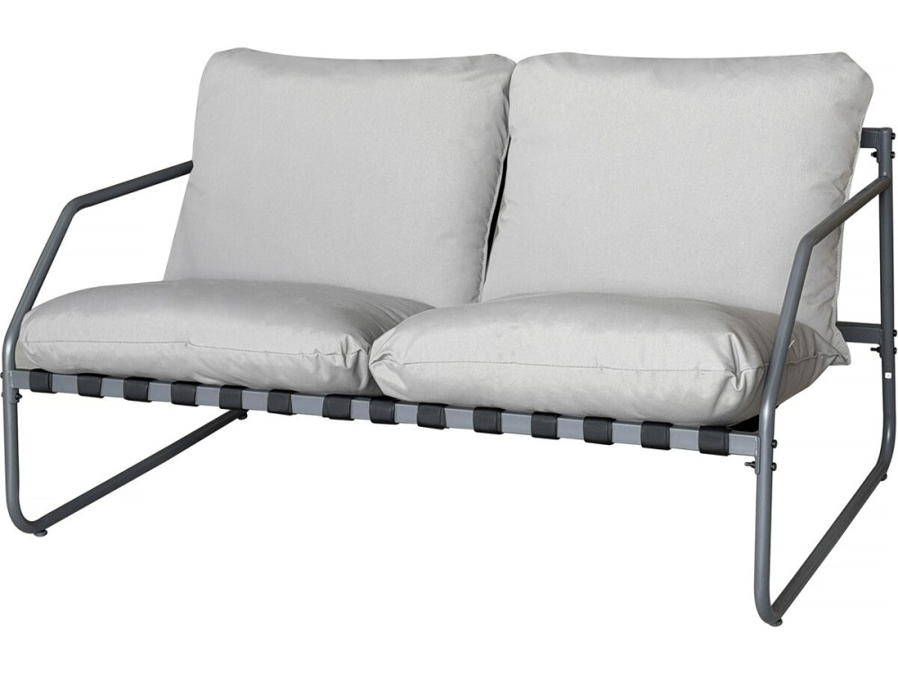 Metalen tuinset "Sora" met kussens - 4 zits - Grijs
