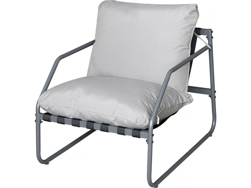 Metalen tuinset "Sora" met kussens - 4 zits - Grijs