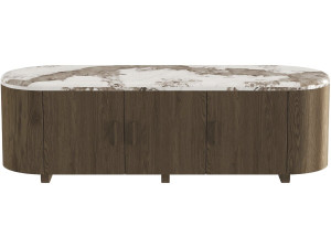 TV-meubel met keramisch blad van Pandora „Azya“ - 160 x 45 x 45 cm - Bruin