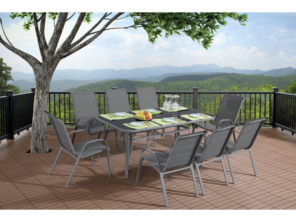 Tuintafel tafel outdoor "Cordoba" - Phoenix - 8 zits - Zilver