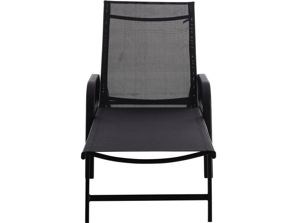 Ligbed set 2 ligstoelen metaal "Farniente" - Zwart