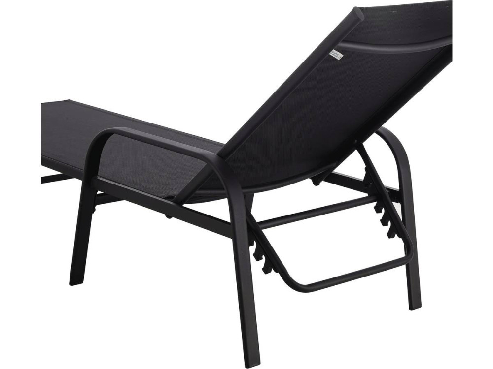 Ligbed set 2 ligstoelen metaal "Farniente" - Zwart