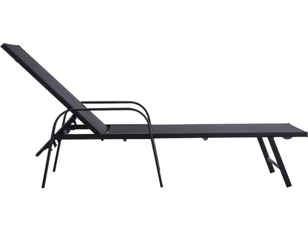 Ligbed set 2 ligstoelen metaal "Farniente" - Zwart
