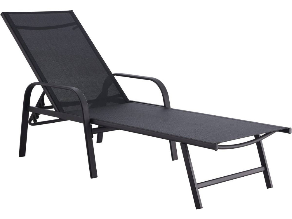 Ligbed set 2 ligstoelen metaal "Farniente" - Zwart