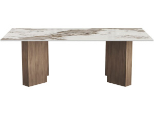Houten salontafel met keramisch tafelblad "Elma" - 120 x 60 x 40 cm - Bruin
