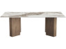 Houten salontafel met keramisch tafelblad "Elma" - 120 x 60 x 40 cm - Bruin