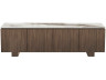 Houten tv-meubel met keramisch blad "Elma" - 160 x 45 x 45 cm - Bruin