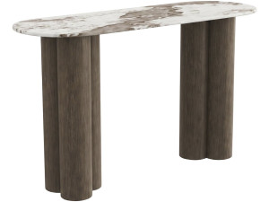 Bijzettafel met keramisch blad "Zora" - 140 cm - Bruin