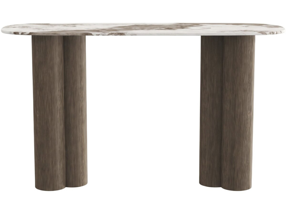 Bijzettafel met keramisch blad "Zora" - 140 cm - Bruin