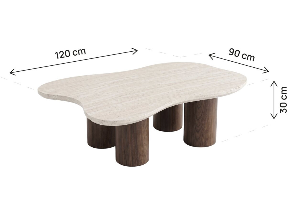 Design houten salontafel "Lya" - 120 cm - Bruin