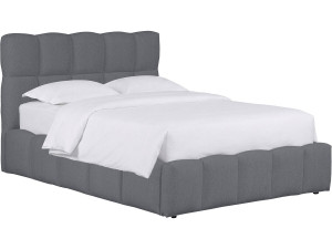Opbergbed "Davos" - Wit Couleur Gris Taille 140 x 190 cm