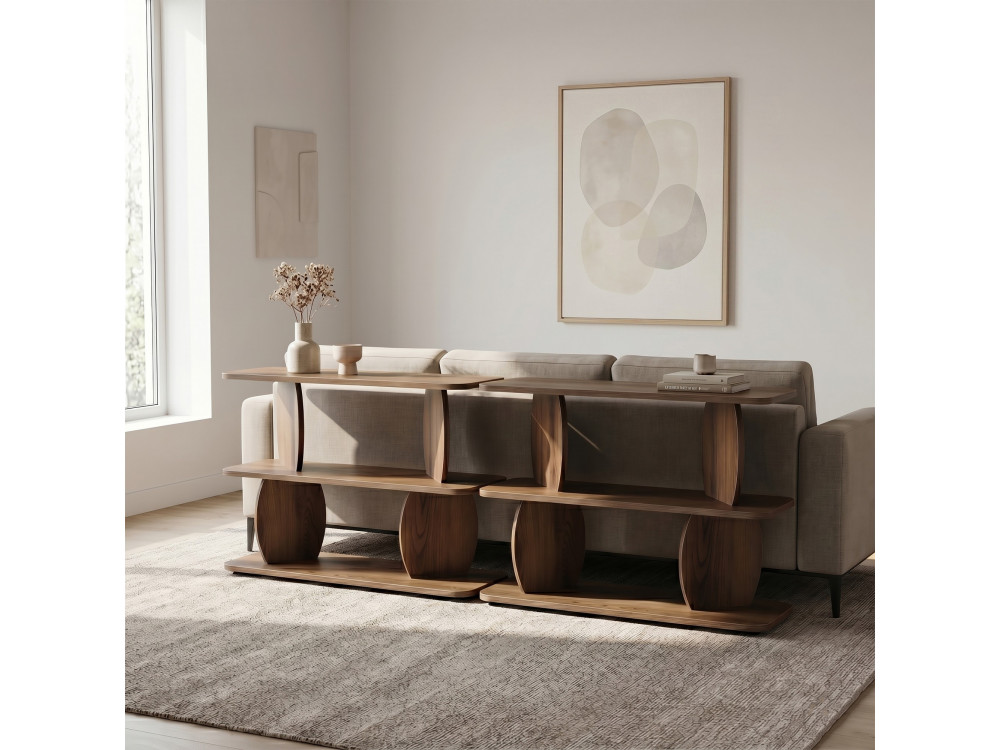 Houten bijzettafel "Armonia" - 90 x 30 x 70 cm - Bruin