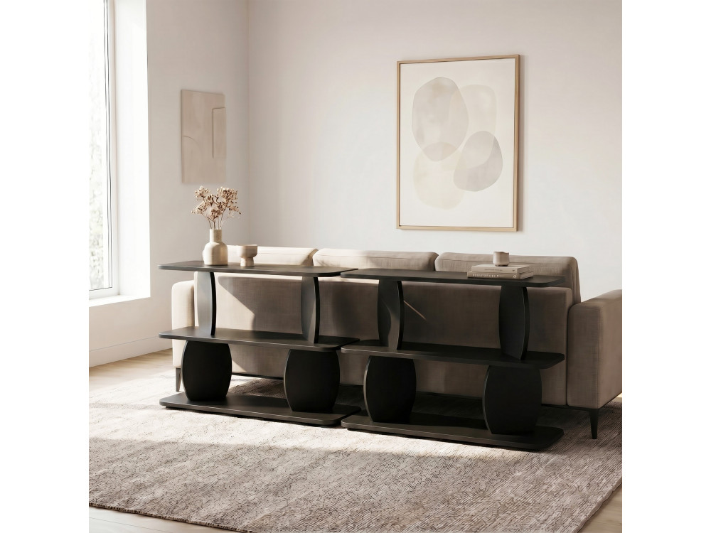 Houten bijzettafel "Armonia" - 90 x 30 x 70 cm - Zwart