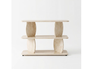 Houten bijzettafel "Armonia" - 90 x 30 x 70 cm - Travertijn