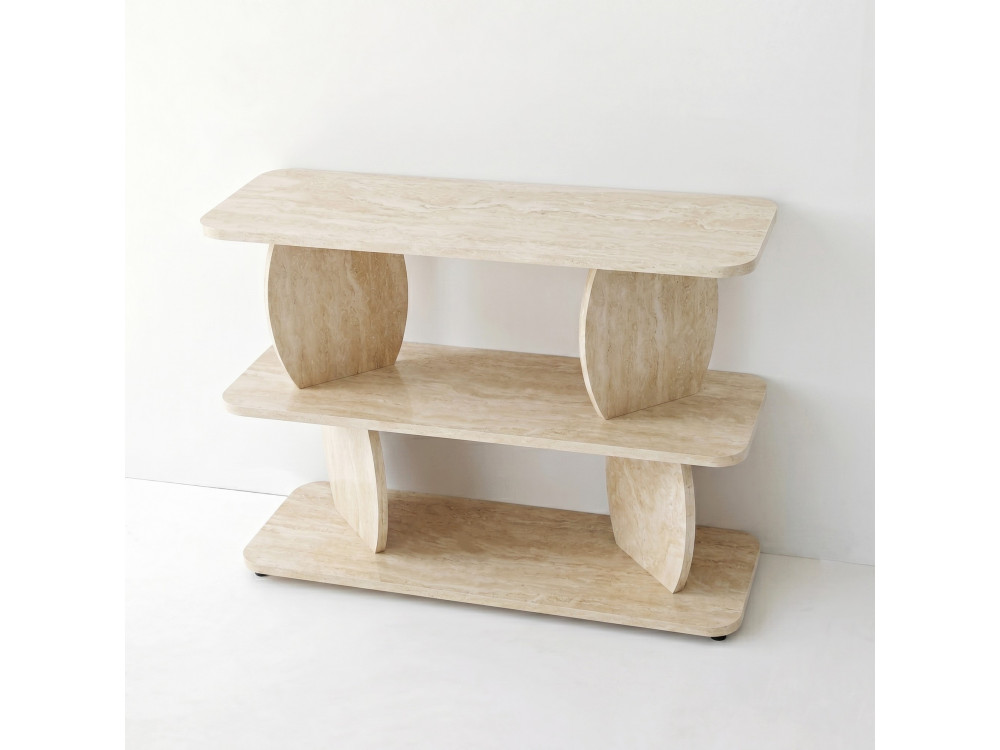 Houten bijzettafel "Armonia" - 90 x 30 x 70 cm - Travertijn