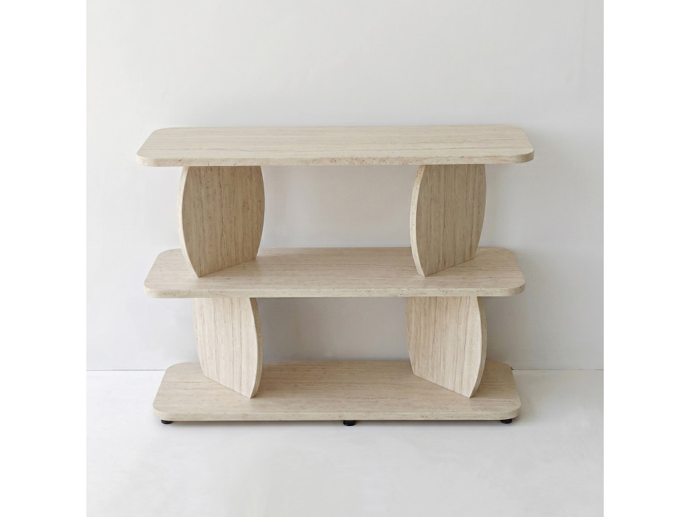 Houten bijzettafel "Armonia" - 90 x 30 x 70 cm - Travertijn
