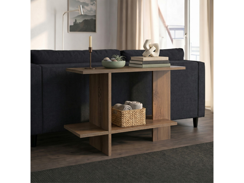 Houten bijzettafel "Essenziale" - 80 x 30 x 55 cm - Bruin