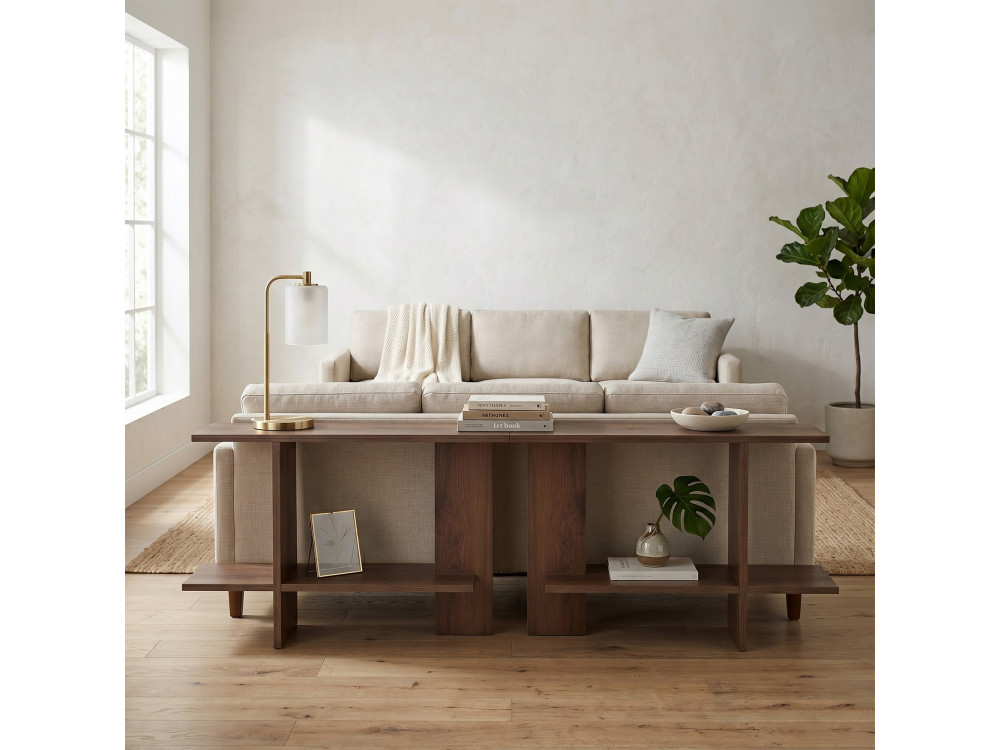 Houten bijzettafel "Essenziale" - 80 x 30 x 55 cm - Bruin