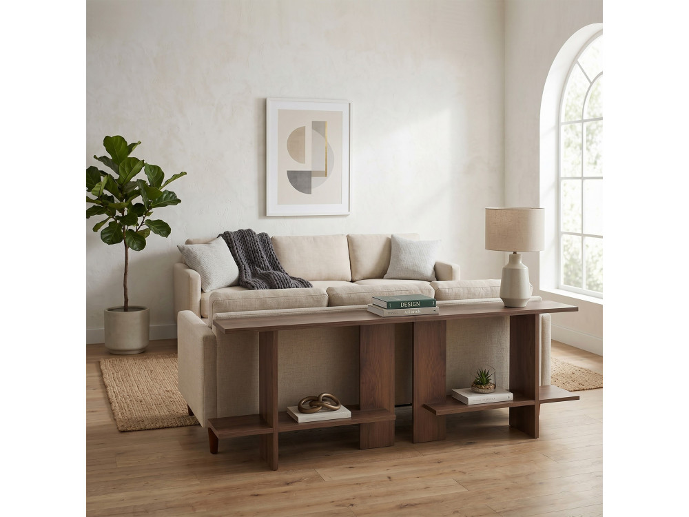 Houten bijzettafel "Essenziale" - 80 x 30 x 55 cm - Bruin