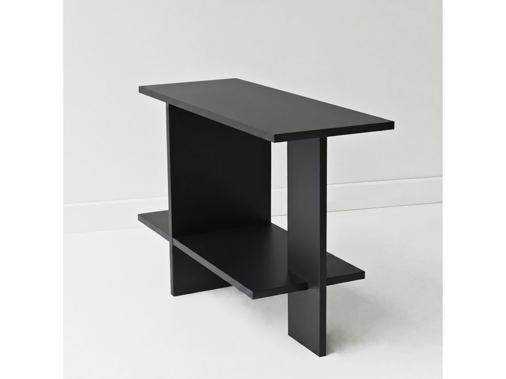 Houten bijzettafel "Essenziale" - 80 x 30 x 55 cm - Zwart