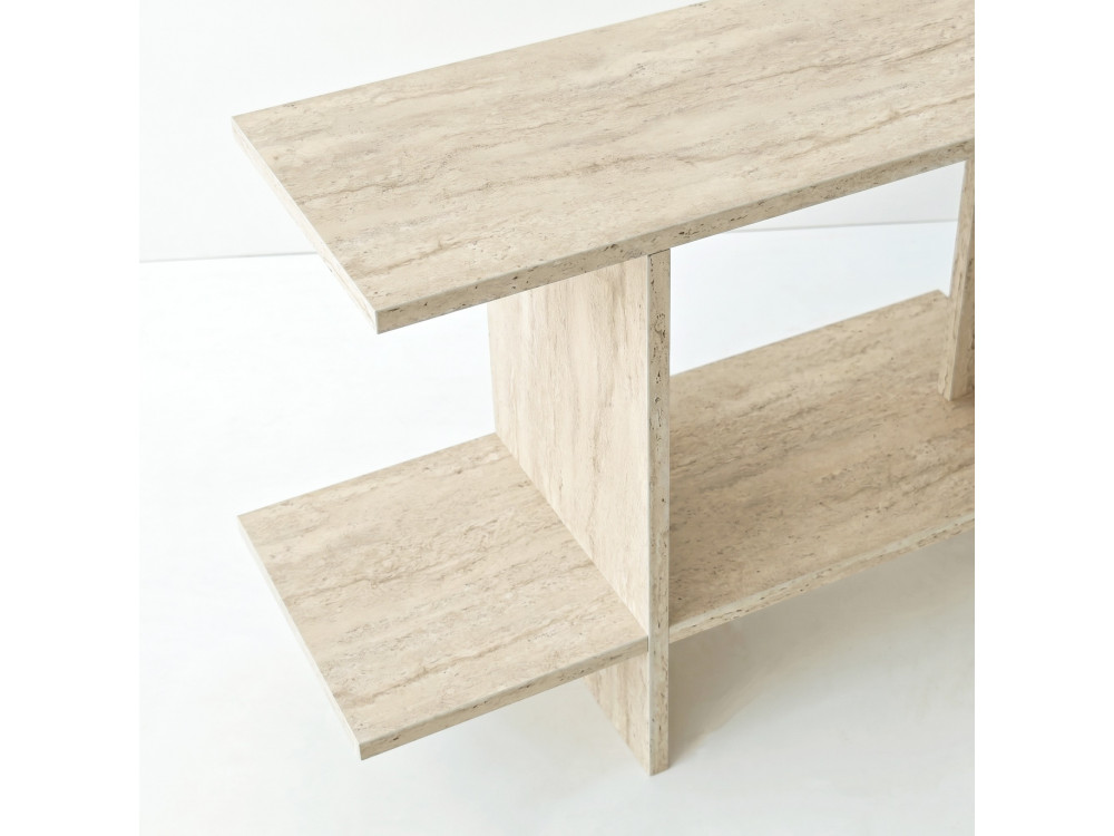 Houten bijzettafel "Essenziale" - 80 x 30 x 55 cm - Travertijn