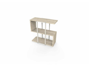 Houten bijzettafel "HOMIA" - 56 x 25 x 56 cm - travertijn