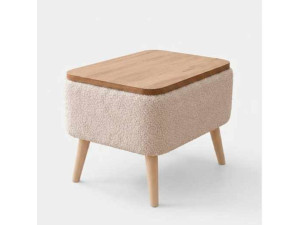 Houten bijzettafel "Nora" - 60 x 30 x 45 cm - Beige