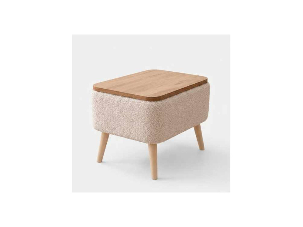 Houten bijzettafel "Nora" - 60 x 30 x 45 cm - Beige