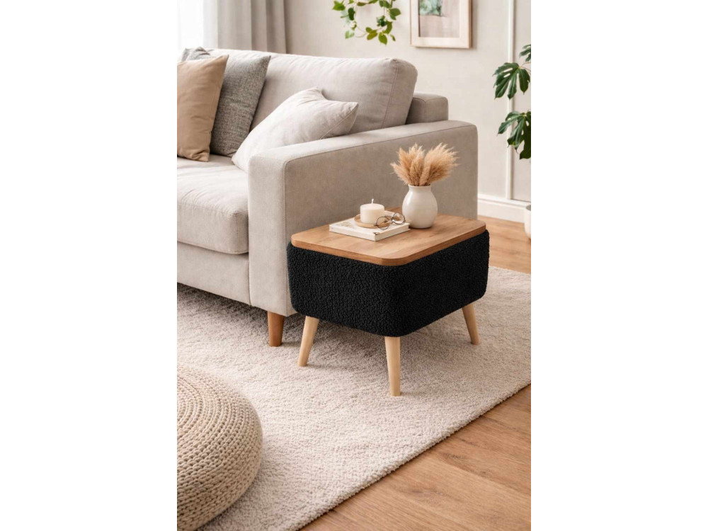 Houten bijzettafel "Nora" - 60 x 30 x 45 cm - Zwart
