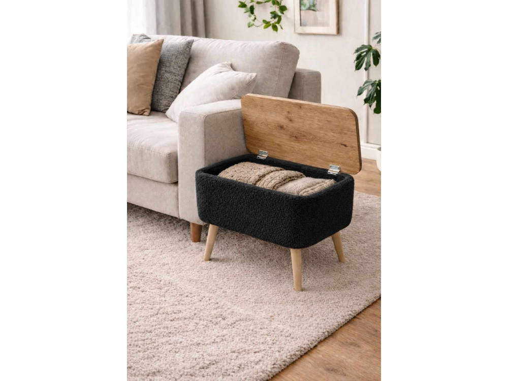 Houten bijzettafel "Nora" - 60 x 30 x 45 cm - Zwart