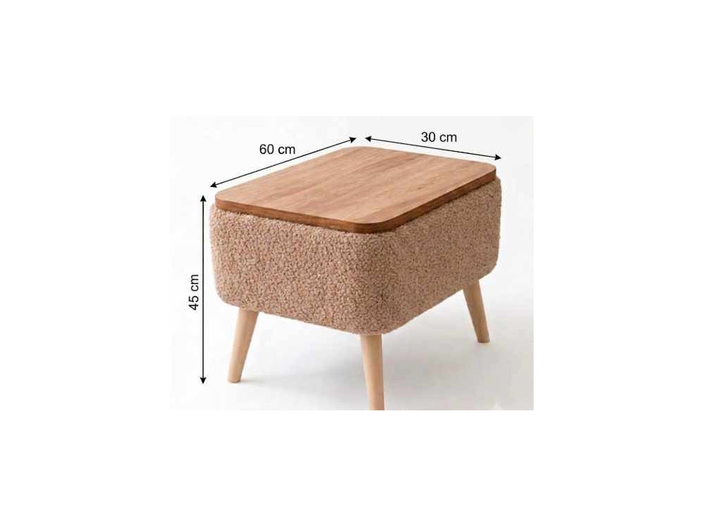 Houten bijzettafel „Nora“ - 60 x 30 x 45 cm - Bruin