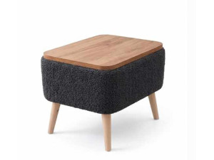 Houten bijzettafeltje "Nora" - 60 x 30 x 45 cm - Antraciet