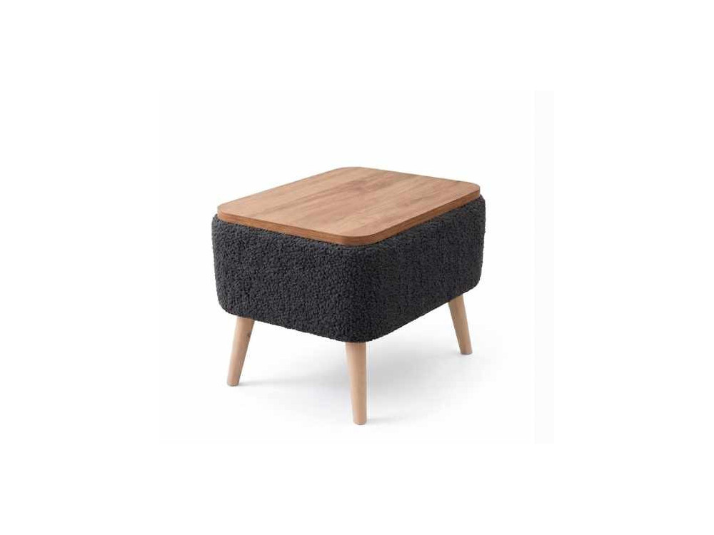 Houten bijzettafeltje "Nora" - 60 x 30 x 45 cm - Antraciet