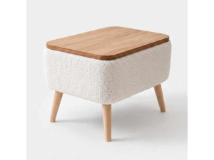 Houten bijzettafel "Nora" - 60 x 30 x 45 cm - Wit