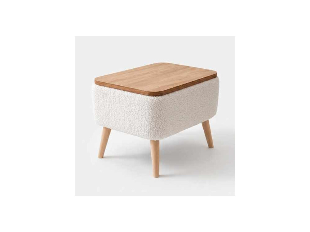 Houten bijzettafel "Nora" - 60 x 30 x 45 cm - Wit