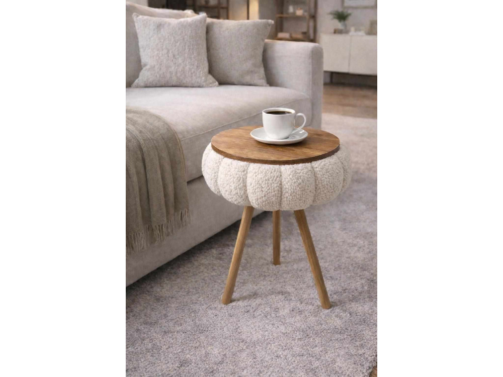 Houten bijzettafeltje "Papatya Zgn" - 33 x 45 cm - Wit