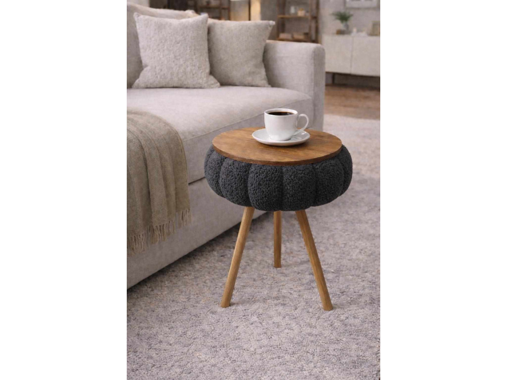 Houten bijzettafeltje "Papatya Zgn" - 33 x 45 cm - Antraciet
