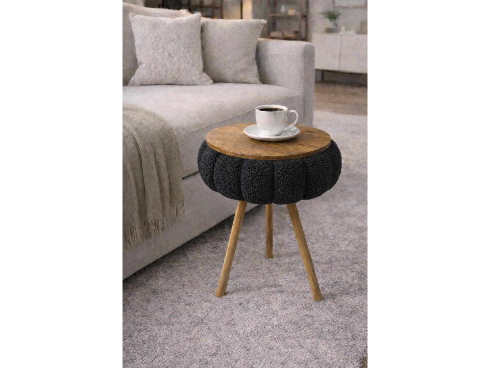 Houten bijzettafeltje "Papatya Zgn" - 33 x 45 cm - Zwart