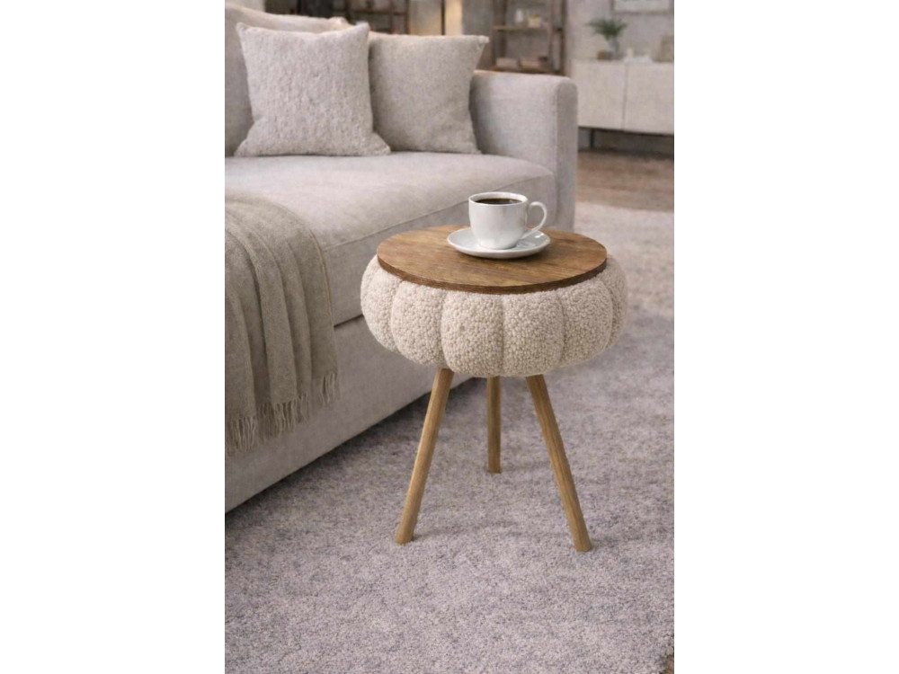 Houten bijzettafeltje "Papatya Zgn" - 33 x 45 cm - Beige