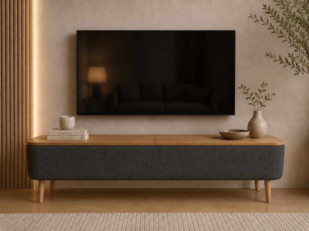Houten tv-meubel "Sarven" - 120 x 30 x 45 cm - Antraciet