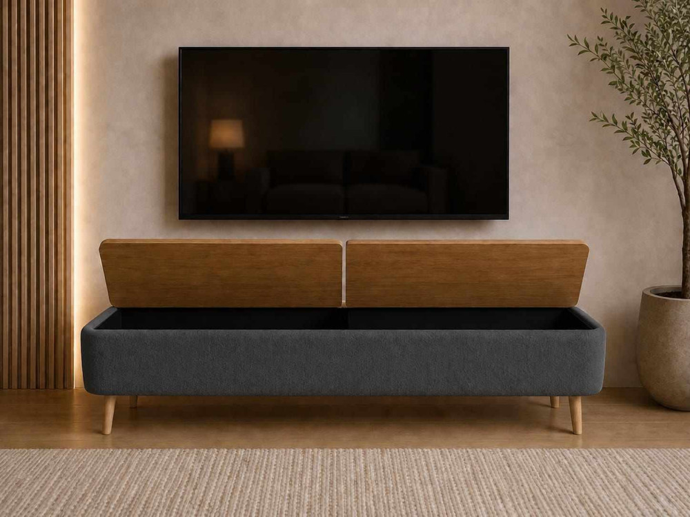 Houten tv-meubel "Sarven" - 120 x 30 x 45 cm - Antraciet