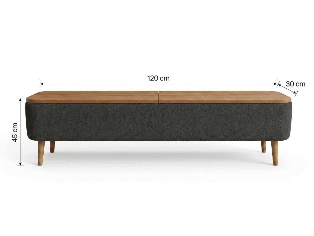 Houten tv-meubel "Sarven" - 120 x 30 x 45 cm - Antraciet