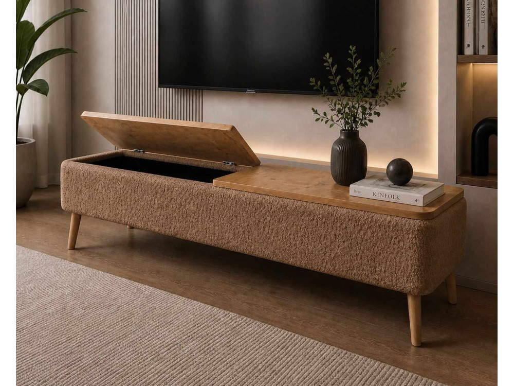 Houten tv-meubel "Sarven" - 120 x 30 x 45 cm - Bruin